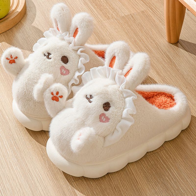 Kawaii high-end winter cotton slippers women's new non-slip warm cute cartoon