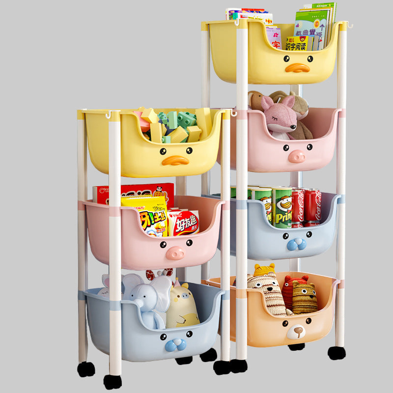 Cartoon Cute Floor Shelf Stroller Multi-functional Removable Sundries Kids Baby Toy Storage Rack
