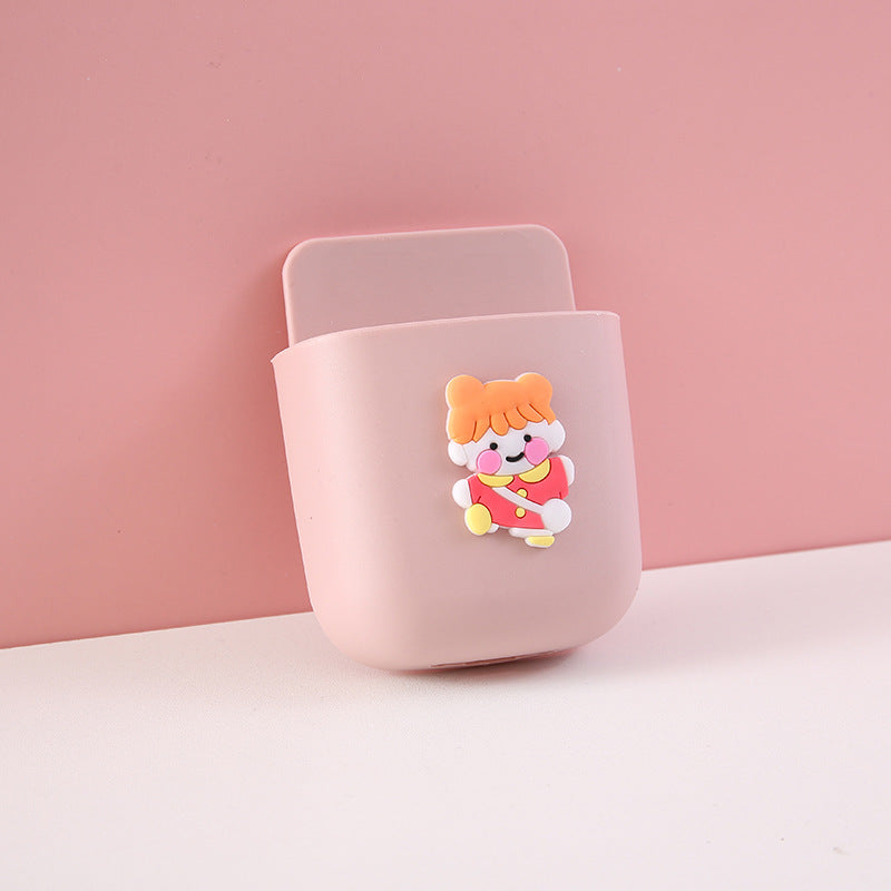 Cute Teen Remote Control Storage Box Cartoon Bedside Mobile Phone Hanger Stationery Makeup Brush Wall Wall Mounted Shelf