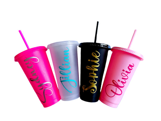Custom Name Tumblers with Straw