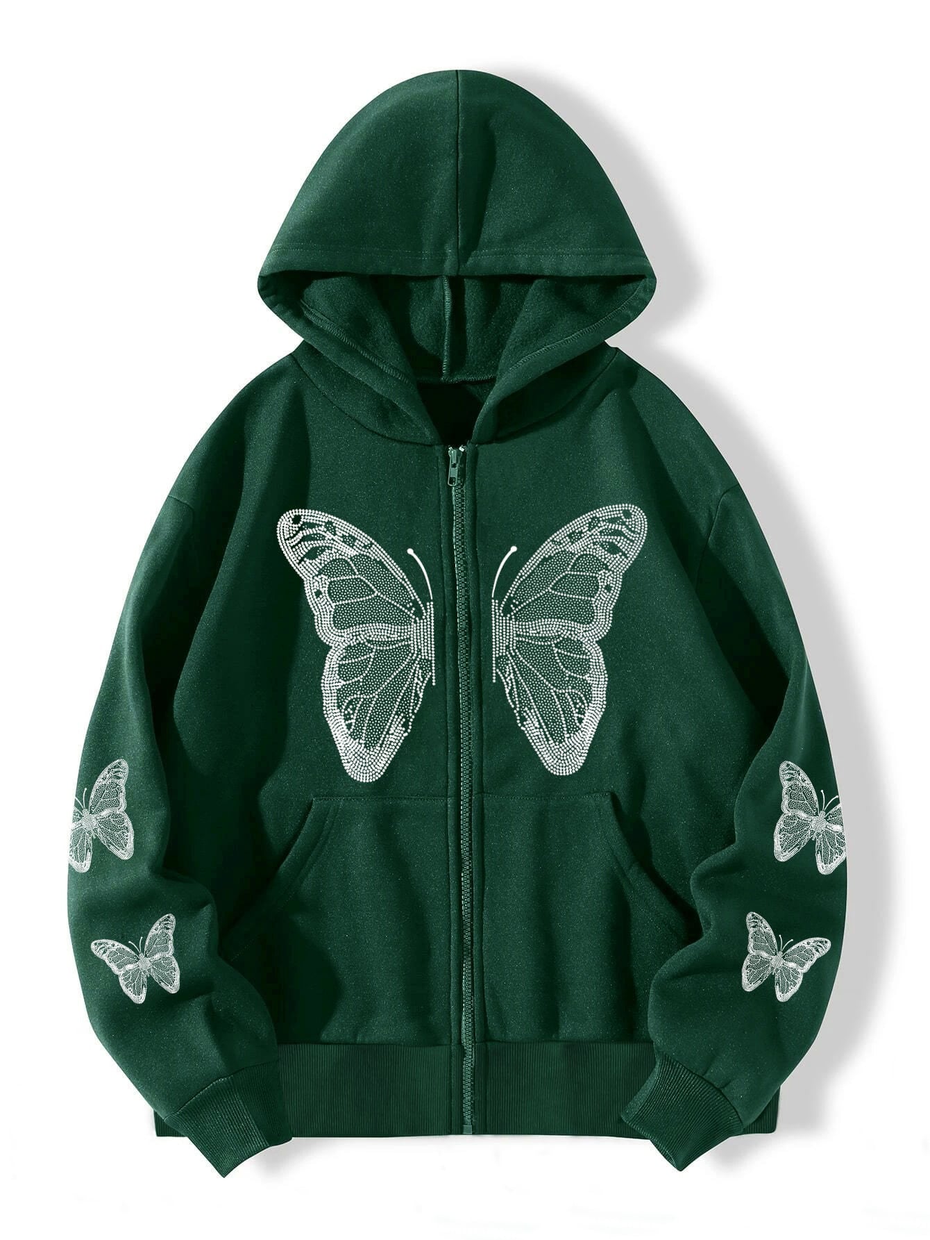 Y2K Sparkle Butterfly Oversized Hoodie