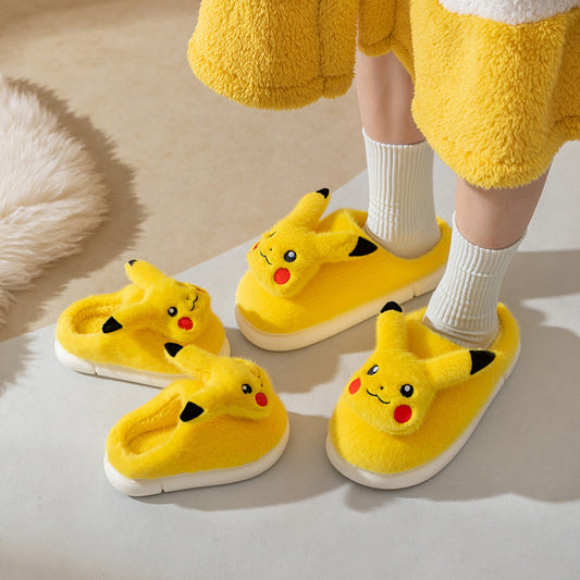 Kawaii cotton slippers women's autumn and winter new home indoor confinement shoes cartoon cute non-slip warm cotton slippers