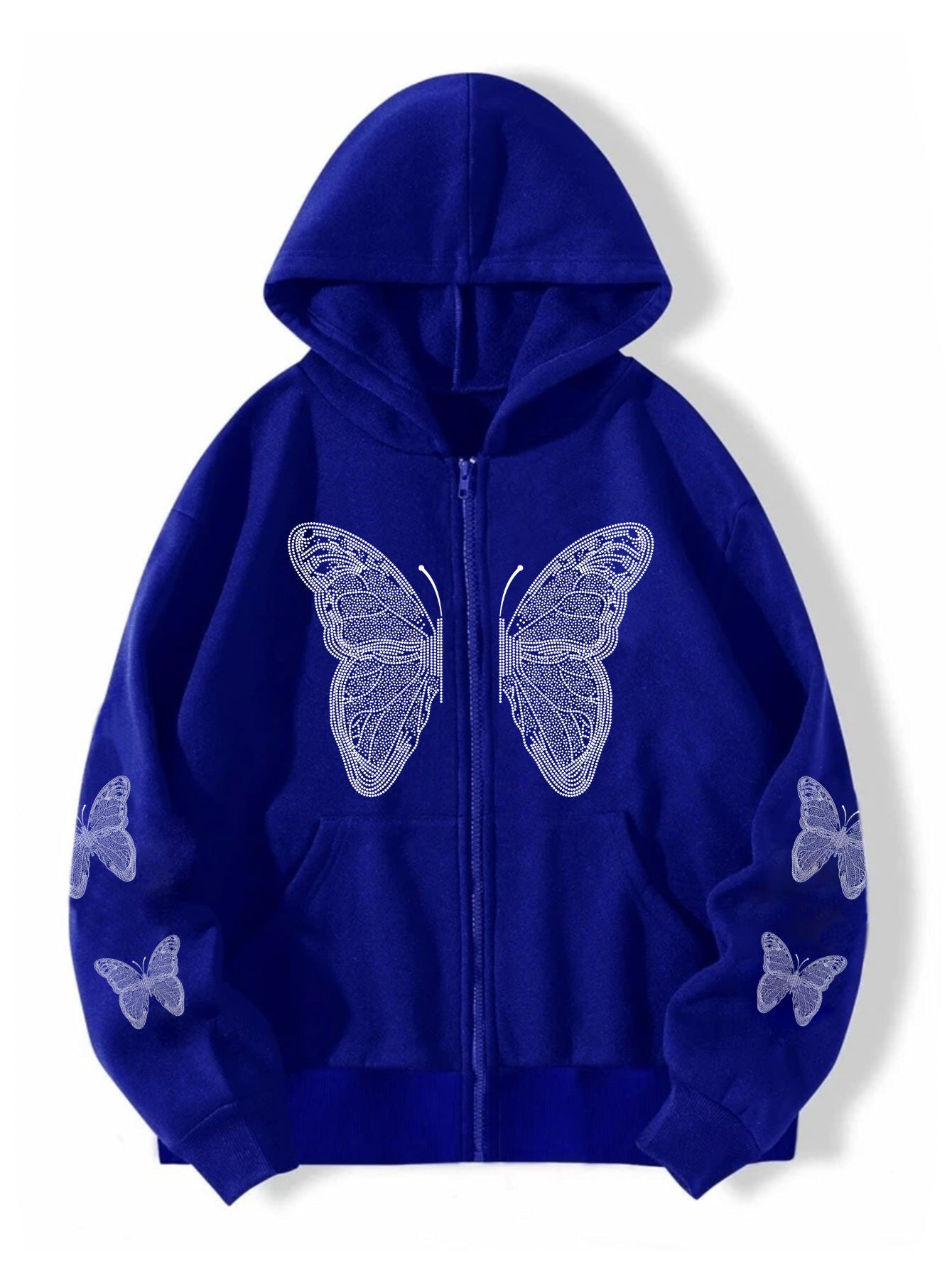 Y2K Sparkle Butterfly Oversized Hoodie