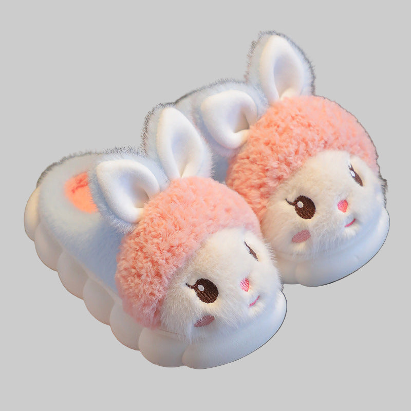 Kawaii Cotton Slippers Winter Cute Panda Fleece Thick-soled Non-Slip Warm Kids Adults