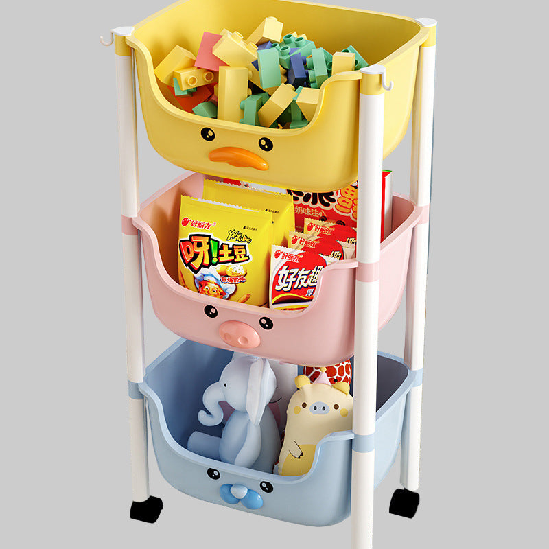 Cartoon Cute Floor Shelf Stroller Multi-functional Removable Sundries Kids Baby Toy Storage Rack
