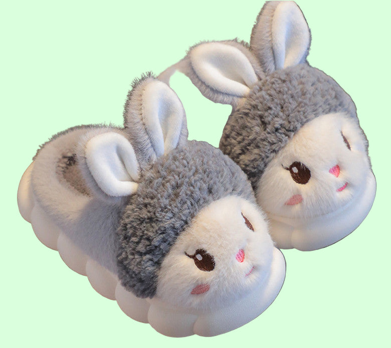 Kawaii Cotton Slippers Winter Cute Panda Fleece Thick-soled Non-Slip Warm Kids Adults