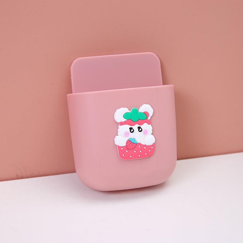 Cute Teen Remote Control Storage Box Cartoon Bedside Mobile Phone Hanger Stationery Makeup Brush Wall Wall Mounted Shelf