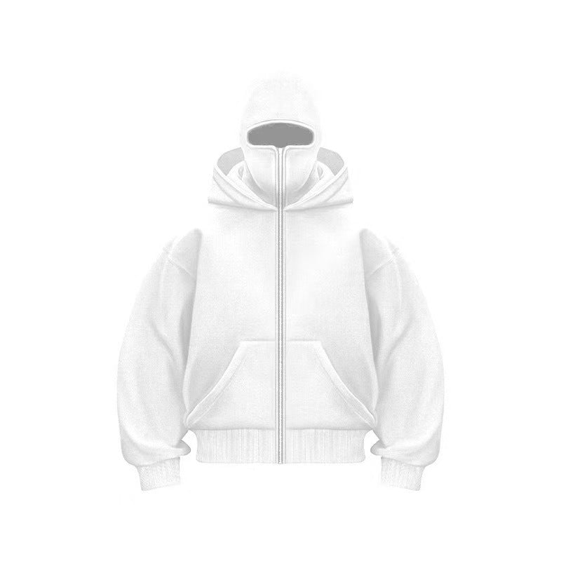 Double hat unique design hooded sweatshirt autumn and winter new unisex loose Y2K sweatshirt