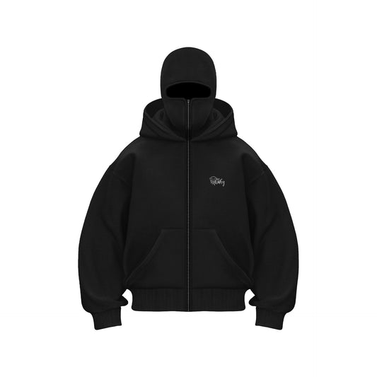 Double hat unique design hooded sweatshirt autumn and winter new unisex loose Y2K sweatshirt