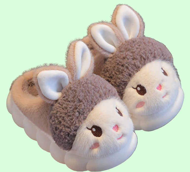 Kawaii Cotton Slippers Winter Cute Panda Fleece Thick-soled Non-Slip Warm Kids Adults