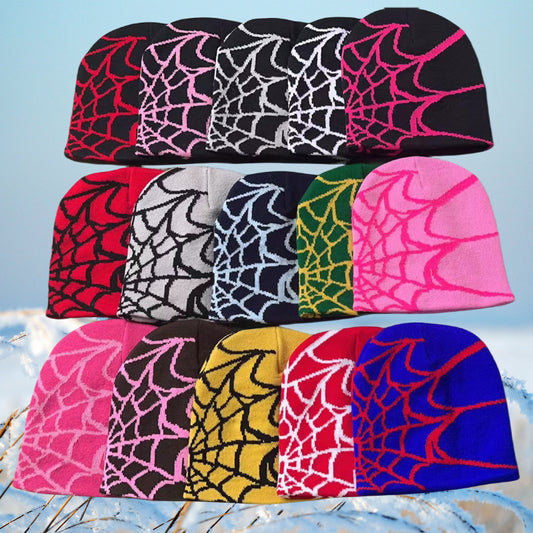 Spider Mesh Jacquard Beanie Hat