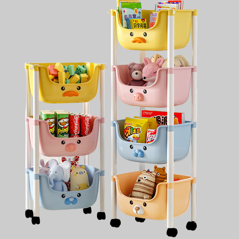Cartoon Cute Floor Shelf Stroller Multi-functional Removable Sundries Kids Baby Toy Storage Rack