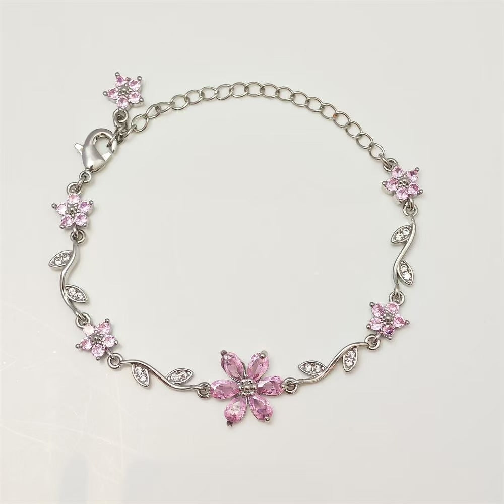 Cute sweet bracelet love zircon butterfly festival plated 18K real gold