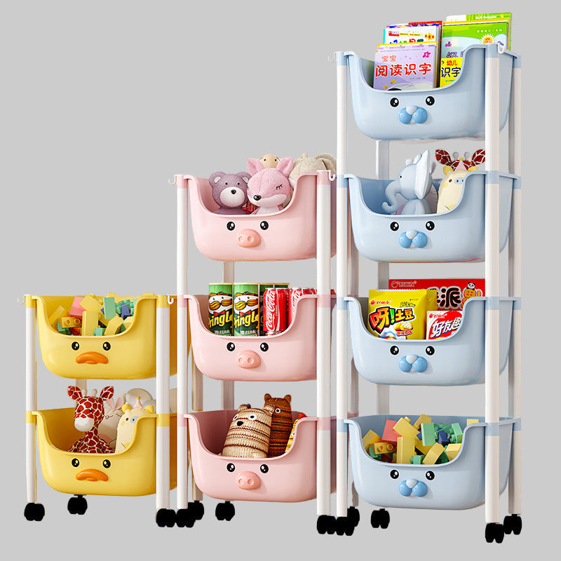 Cartoon Cute Floor Shelf Stroller Multi-functional Removable Sundries Kids Baby Toy Storage Rack
