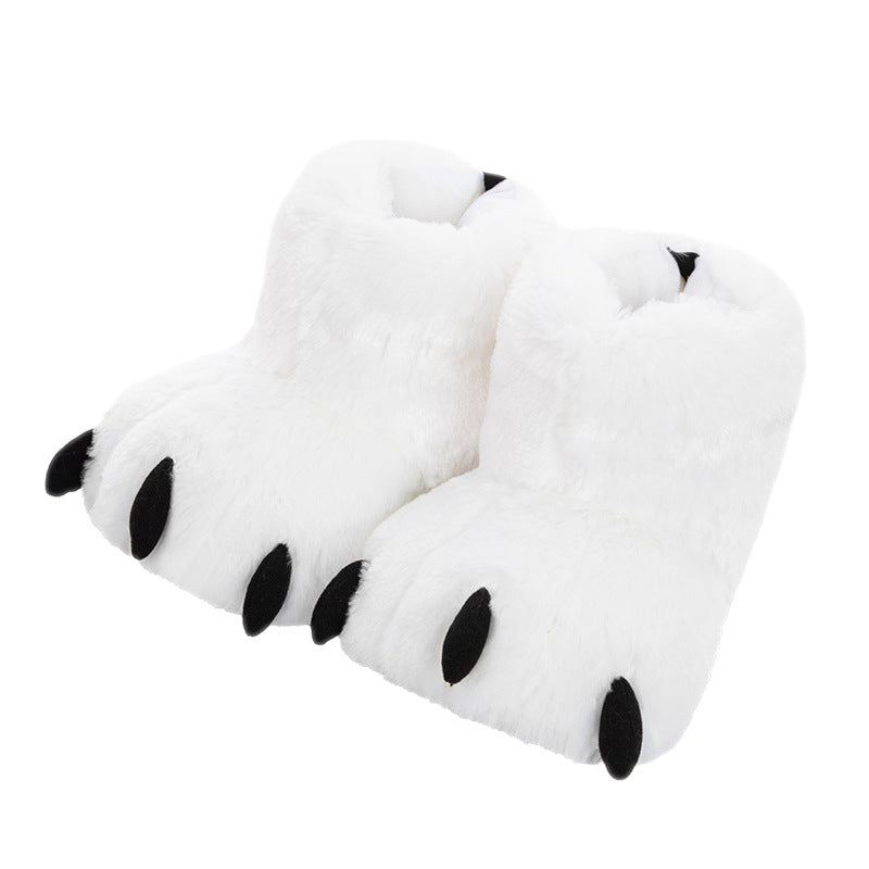 Autumn and winter cute plush bear paw shoes cartoon doll couple warm cotton shoes men's and women's home indoor slippers