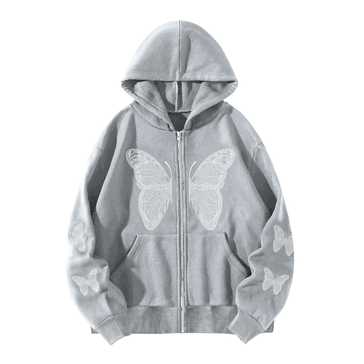 Y2K Sparkle Butterfly Oversized Hoodie