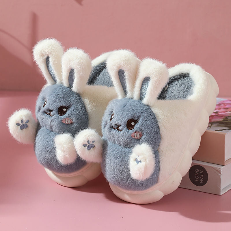 Kawaii high-end winter cotton slippers women's new non-slip warm cute cartoon