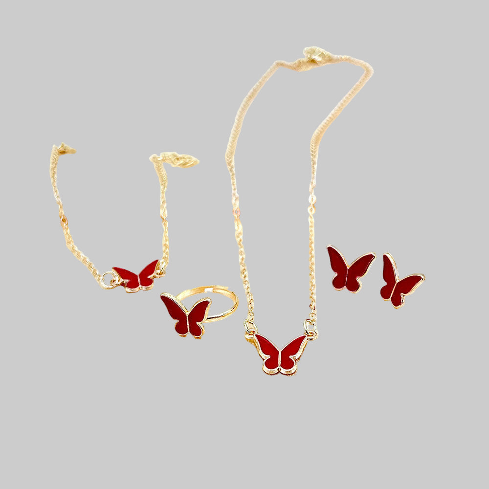 Cute y2k Butterfly drop glaze necklace delicate clavicle necklace set