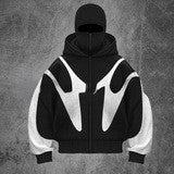 Double hat unique design hooded sweatshirt autumn and winter new unisex loose Y2K sweatshirt