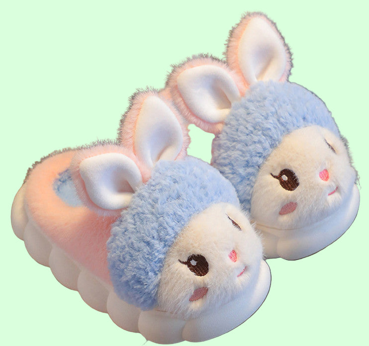 Kawaii Cotton Slippers Winter Cute Panda Fleece Thick-soled Non-Slip Warm Kids Adults